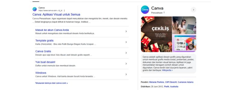 Sitelink & knowledge panel serp