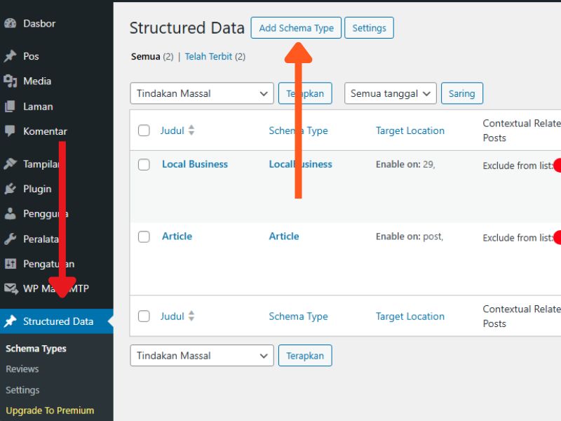 Dashboard schema & structured data